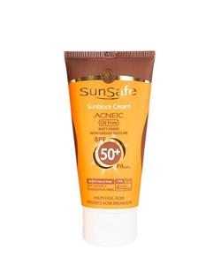 کرم ضد آفتاب رنگی فاقد چربی SPF50 مناسب پوست چرب و مختلط و آکنه دار سان سیف 50 میل-بژ طبیعی 