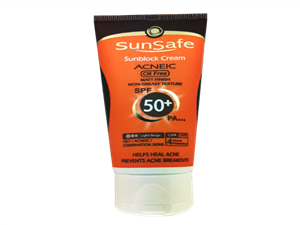کرم ضد آفتاب رنگی فاقد چربی SPF50 مناسب پوست چرب و مختلط و آکنه دار سان سیف 50 میل-بژ روشن Sun Safe ACNEIC Oil free sun block cream SPF 50