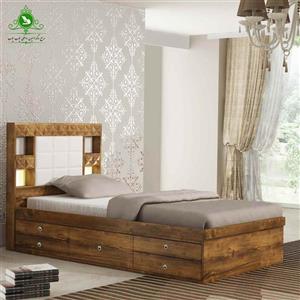 تخت خواب یک نفره مدل کارولین با کشو بدون تشک (ارسال پس کرایه)