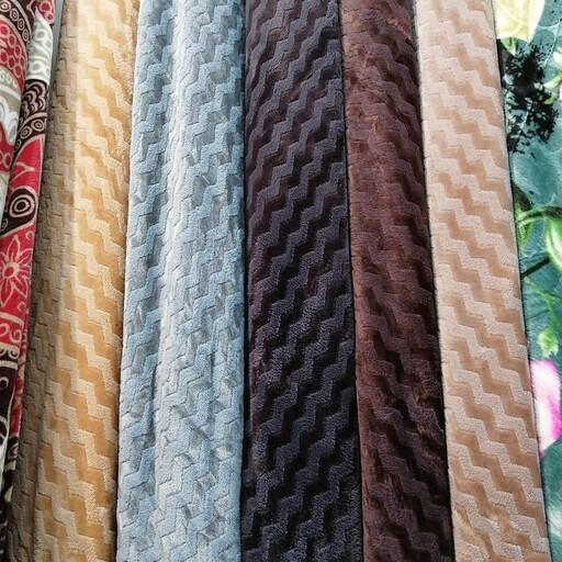 پتو ژله ای همه کاره  دونفره تک رنگ طرح خطی راه راه در 8رنگ