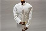 پیراهن مردانه پارچه لینن سفید باربری (Burberry)