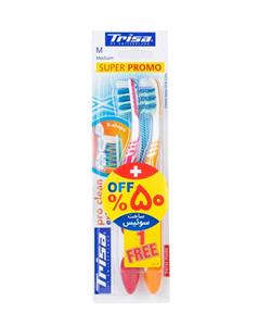 مسواک مدل Extra Pro Clean X-Shape با برس متوسط بسته 2 عددی تریزا 