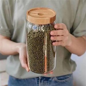 بانکه حبوبات پیرکس درب بامبو