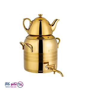کتری شیردار تمام طلا با قوری کروم طلایی برند کی اس تی کد 4020G