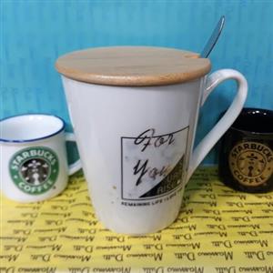 ماگ سرامیکی در ب چوب بامبو