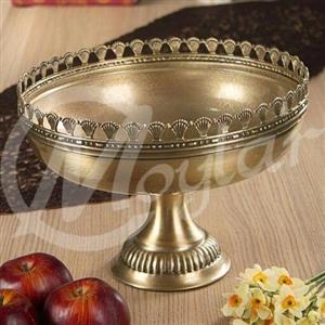 میوه خوری پایه دار فلزی با آبکاری آنتیک 