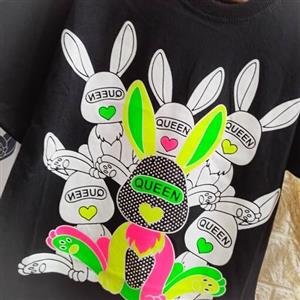 تی شرت نخی  خرگوش نگین کار شده جذاب وبا کیفیت در 4رنگ و4سایز از 6سال تا 10سال فوق العاده با کیفیت