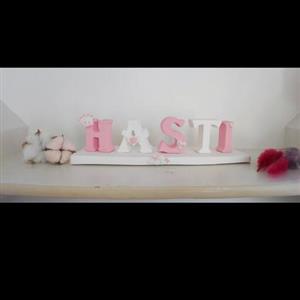 استند اسم هستی طرح رومی  رنگ سفید صورتی
