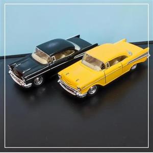 ماکت ماشین فلزی شورلت بل ایر کینسمارت  رنگ زرد Chevrolet Bel air kinsmart