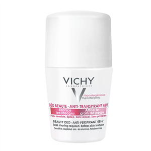 مام رول ضد تعریق 48 ساعته زنانه ویشی 50 میل Vichy 48Hr Antiperspirant Beauty Roll-On For Sensitive Skins 50 ml