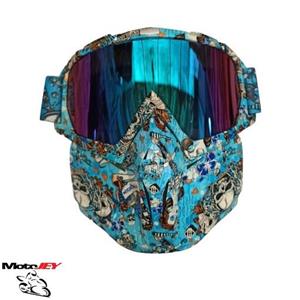 عینک موتور سواری فیس دار قابل تنظیم آبی