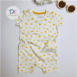 رامپر نوزاد لوپیلو پنبه ای مدل ستاره