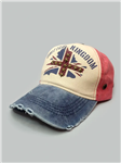 کلاه کپ جین سنگ شور آبی طرح پرچم UNITTED KINGDOM زاپ دار خاص کد 5743