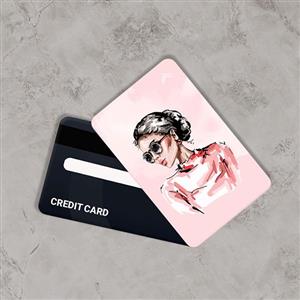 استیکر کارت بانکی طرح دخترانه مینیمال (Minimal girly) کد CAA701-K
