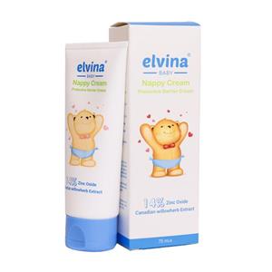 کرم محافظ پای کودک الوینا حاوی 14 درصد زینک اکساید 75 میل Elvina Baby Nappy Cream Protective Barrier ـ 