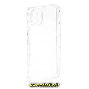 قاب گوشی Galaxy A04E سامسونگ طرح ژله ای شفاف بی رنگ ایربگ دار کپسولی محافظ لنز دار کد 52