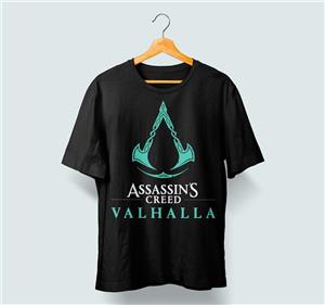 تی شرت مردانه و زنانه با طرح Assassin's Creed valhalla 