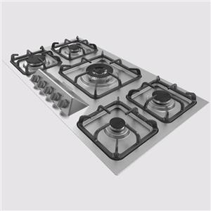 اجاق گاز 5 شعله صفحه ای استیل مدل G951 گرویتی