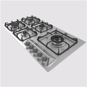 اجاق گاز 5 شعله صفحه ای استیل مدل G953 گرویتی