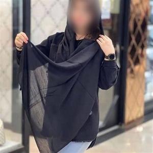شال مشکی ساده شال نخی وال اسلپ شیک سبک تک رنگ خنک منگوله دار