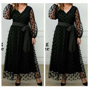 ماکسی مجلسی سایز بزرگ (فری سایز 44 تا 50) جنس کرپ کش و تور - لباس مجلسی- پیراهن مجلسی- ماکسی مجلسی- لباس مجلسی سایز بزرگ