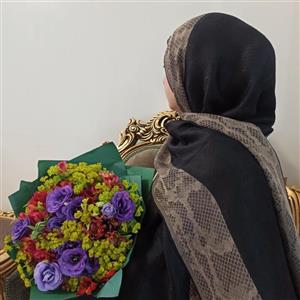 شال مشکی ژاکارد نخی  پوست ماری دورو لب ترک کیفیت عالی ارسال رایگان