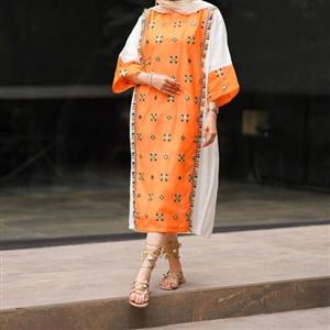 پیراهن کفتان جلوبسته زنانه جنس کرسپو خرجکار درجه یک