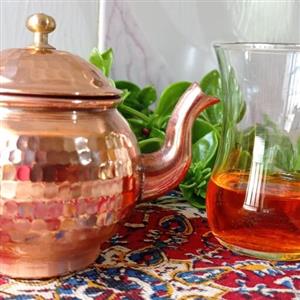 قوری مسی کوچک زعفرون دم کنی