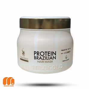 ماسک مو پروتئین برزیلی پولو گلد بدون سولفات حجم 1000 میل