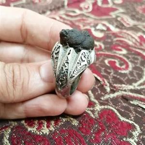 انگشتر هبهاب اصل مراکشی تراش نخورده با رکاب نقره 84