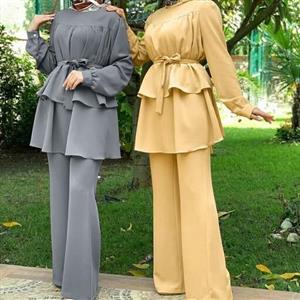 شومیز و شلوار ست جدید دخترانه و رنانه شیک جنس ابرو باد