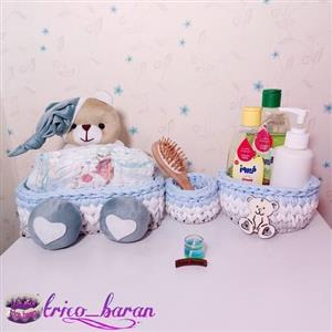 سبد تریکو سه تیکه  ساده سایز 20در13  و گرد 12  و گرد 10 رنگ دلخواه