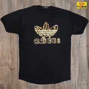 تیشرت یقه گرد مردانه آستین کش مشکی سایز 2xl و 3xl پنبه ای لانگ آدیداس adidas 