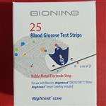 نوار تست قند خون بایونیم 25 عددی  bionime  blood clucose test strips