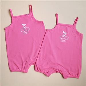 رامپر گیلاسی زیر دکمه دخترانه صورتی مناسب 18تا 36 ماه چوکو کیدز