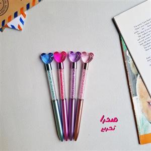 خودکار پیچی یا کمر شکن طرح قلب رنگ جوهر آبی