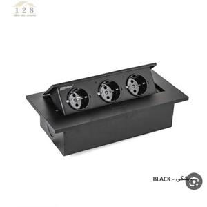 پریز توکار مشکی 3 پریز