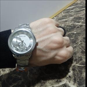 ساعت مردانه والار تک موتور قدرتمند بند چرمی فریم استیل طلایی رنگ ثابت شیشه معدنی با جعبه رایگان