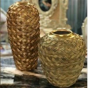 گلدان  مدرن طرح سبد مدل حصیری پلی استر