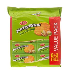 بیسکویت ناتی بیتس تیفانی با طعم پسته بسته 8 عددی