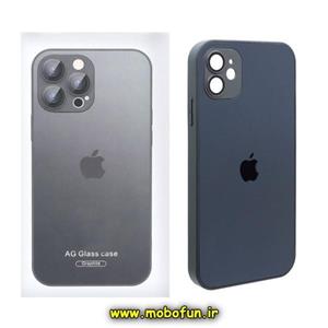 قاب گوشی iPhone 11 آیفون پشت گلس شیشه ای اورجینال ای جی گلس AG Glass محافظ لنزدار خاکستری کد 524