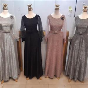 پیراهن مجلسی زنانه بلند جنس لمه حصیری از سایز 36 تا 50