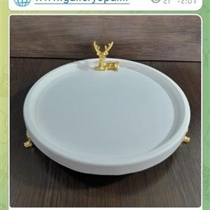 سینی پذیرایی.سینی.سینی پایه دار.سینی با قطر 23 سانتیمتر