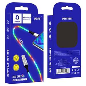 کابل شارژ DENMEN MICRO D25V طرح RGB