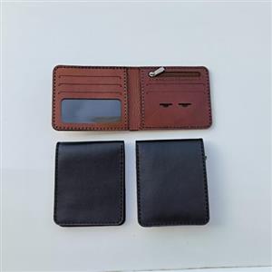 کیف پول چرم طبیعی دست دوز مردانه، کیفپول مردانه  کیف پول چرم  دستدوز مشکی و عسلی جیبی