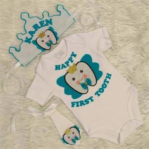 ست دندونی پسرونه، بادی و کراوات و کلاه طرح تاج