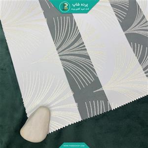 پرده زبرا تمام زمینه طرح گل کرم زمینه سفید