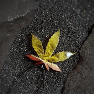 گردنبند دستساز  چوب و رزین برگ ماری