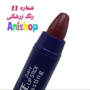 رژلب پیچی بدون سرب BELL اورجینال آلمان شماره 10 رنگ  زرشکی ضدآب ویتامین E مخملی و مات 24 ساعته انقضاء  2027