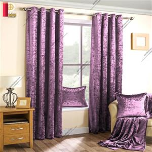 پرده پانچی مخمل براق برند Chanel رنگ  یاسی روشن